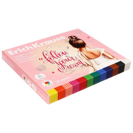Plasticine with a stack 12 colors, 180 g, Erichkrause "Pointes", in cardboard packaging-2