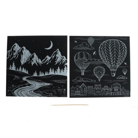 Set of engravings "Travel", with a metallic effect "Gold", 2 pcs, 19x19 cm-1