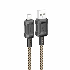 Hoco X94, Lightning cable - USB, 2.4 A, 1 m, data transfer, PVC, golden
