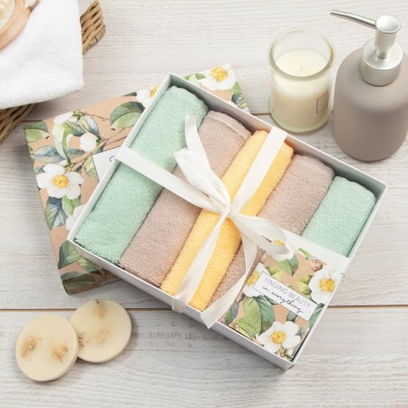 Set of terry towels Ethel Summer Time 30x30 cm -5pcs, 100% cotton 340 g/m2