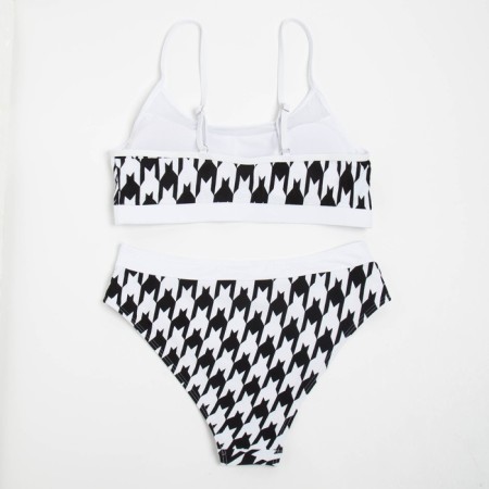 Swimsuit female separate minku color white/black, size 48-10