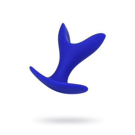 Expanding anal plug Bloom, silicone, blue color, 8.5 cm, d = 4.5 cm