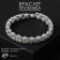 Bracelet-spring "Pearl row" Medium beads in 2 rows, D = 6.5, white color in silver