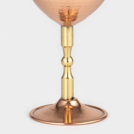 Copper glass, 250 ml, d = 7.5 cm, h = 15 cm, minting, brass leg, 1 variety-2