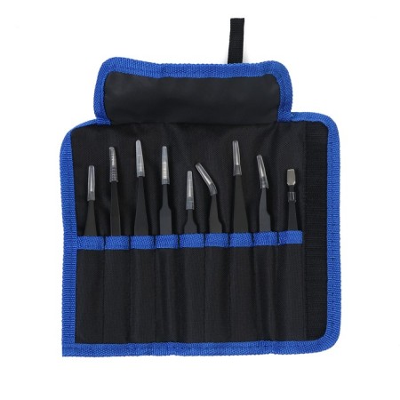 A set of tweezers for watching watches, 9 pcs, antistatic