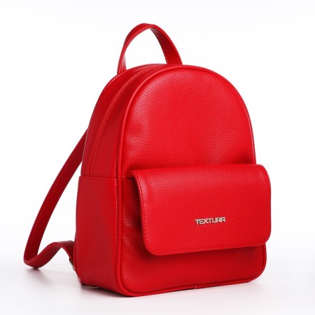 Women's backpack city, Textura, red color