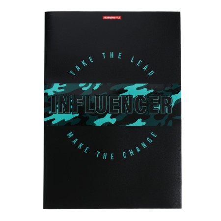 Notebook A4, 96 sheets in the cage "Influencer", cover coated cardboard, selective UV-lak, unit 60 g/m2, 3 types of mix-4