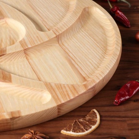 Menzhitsa wooden "Round", with a cutting board and a saucer, D-40 cm, an array of ash-2