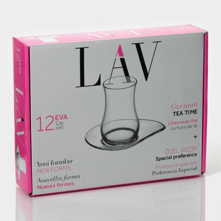 Glass tea set LAV "Eva", 12 items: glasses 160 ml (6 pcs), saucer 13.5 × 10.5 cm (6 pcs)-7
