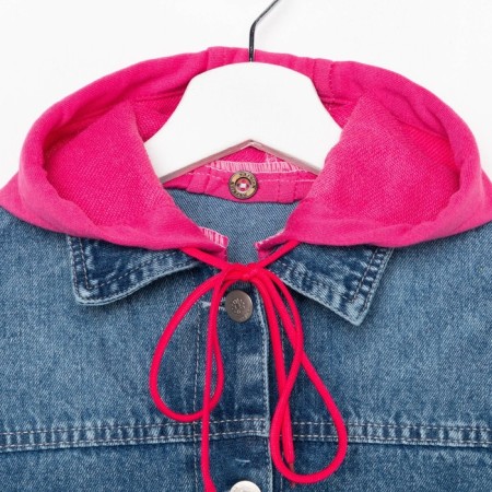 Denim jacket for girls, blue color, height 116 cm-9