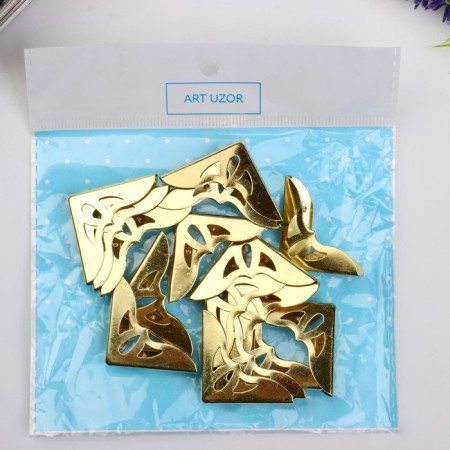 Metal corner "Antique" gold 3.1x3.1x0.7 cm-4