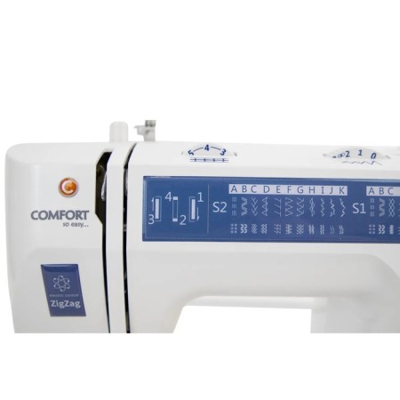 Sewing machine Comfort 130, 60 watts, 35 operations, semiautomatic device, white and blue-1