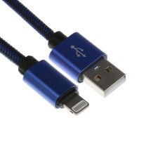 Lightning cable - usb, 2.1 a, nylon braid, 2 meters, blue