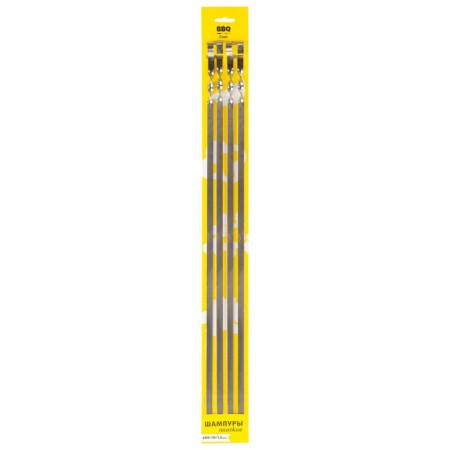 A set of flat skewers 600x10x1.5 mm, 4 pcs, stainless steel, bbq time-1