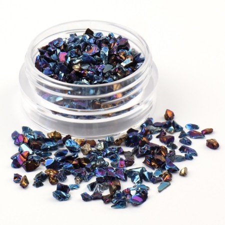 Decorative elements for the decor "stone", voluminous, blue color/holography-1