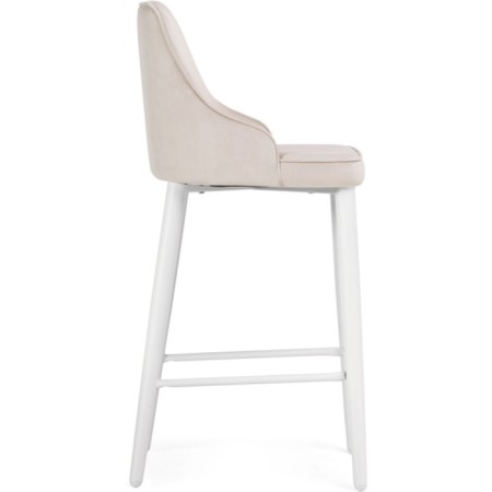 Barry atani metal stool/velor, white/cream 48x44x97 cm-2