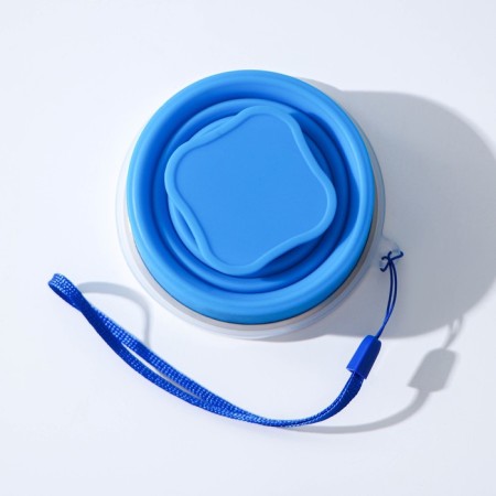 A silicone cup folding with a lid of the Aille, 200 ml, 8.5 × 9 cm, blue color-5