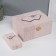 Casket to the leatherette to decorations the chest "Piece on sakura. Beige patterns" 26x20x13 cm