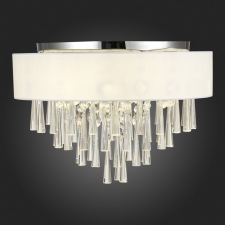 Ceiling lamp G9, 6x5W, 33x45 cm, chrome color, white, transparent-10