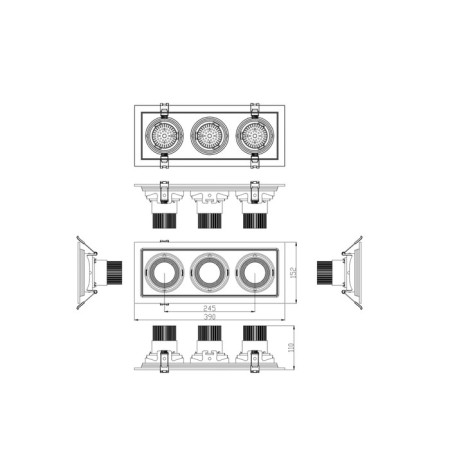 Lamp card-built era SKD-1, 390x150x110 mm, IP40, 60W, 5400LM, 4000K-2