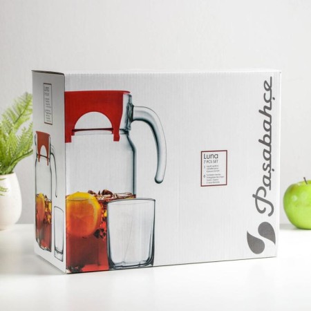 Set of drinking glass "Luna", jug 1.7 liters, glasses 255 ml, 6 pcs-2