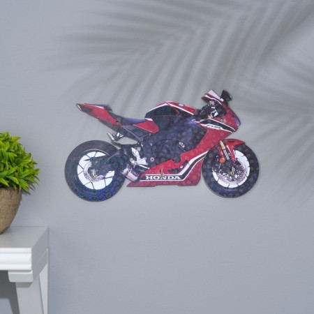 Key on the wall red motorcycle, 24x13.5x0.5 cm-2