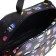 Road bag with zipper, external pocket, long belt, black color/multi -colored