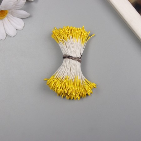 Stamens for artificial flowers gloss "risins" light yellow set 360 pcs length 6 cm
