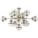 Sogno 13xe27 40w rod chandelier, size 105x105x92.5-122.5 cm, color nickel