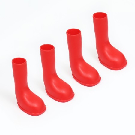 Rubber boots for dogs, high, size S (4, 5 x 2, 9 x 6, 5 cm), red