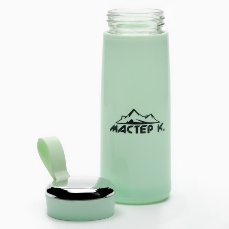 Water bottle, 400 ml, "Master K", glass, green-1