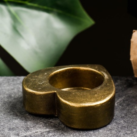 Climb "Heart", aged gold, 6x6x3 cm, for a candle d = 3.5 cm-2