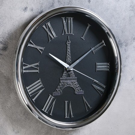 Watching clock, series: interior, "Paris", discrete move, d-34 cm, 1 aa-1