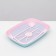 Rounded toilet with a mesh of 33.5 x 25 x 6 cm, pink/blue