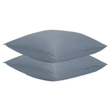 A set of two pillowcases from a jeans-blue satin with a brawing effect from the Essential collection