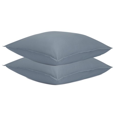 A set of two pillowcases from a jeans-blue satin with a brawing effect from the Essential collection