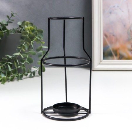 Summary Metal for 1 candle "Loft. Botyl" black 18.5x9x9 cm-2