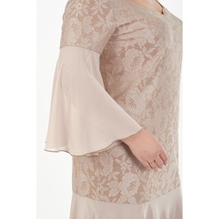 Female dress, size 52, beige color-5