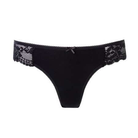 Panties female thongs, black color (nero), size 48 (l)-7