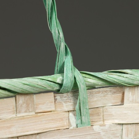 Wicker basket, d25 x 18 x 11/19 cm, green, bamboo-3