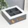 Casket wood, glass with divisions "Fern sheet" white-gray 18x18x7 cm