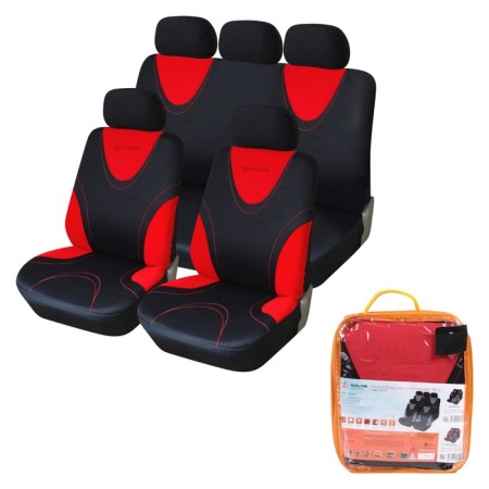 Covers for seats universal Airline RS-1k, for the entire salon, polyester, black/red color