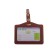 Badge carman, leatherette, horizontal, (external 105 x 80 mm), internal 85 x 50 mm, with a clamp, on the button