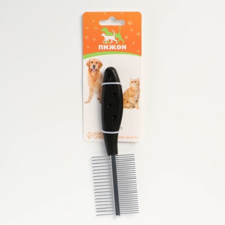 Combed double -sided "paws" with straight teeth, plastic pen, black-4
