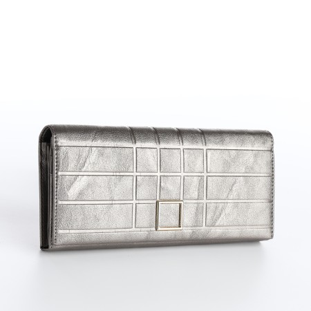 Women's wallet on a magnet, silver color