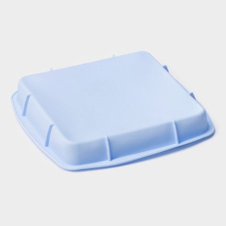 Baking uniform "Square", silicone, 22 × 23 × 3.5 cm, internal size 20 × 20 cm, blue color-3