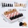 Board game 3 in 1: chess, checkers, backgammon, wooden figures, board 29.5 x 29.5 cm