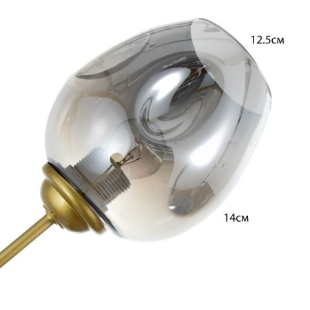 Murano chandelier 6he27 60W Smoky gold 78x78x35cm Bayerlux-5