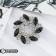 Brooch "Circle of twisted", black and white color in silver
