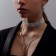 Choker "grace of sparks" is narrow, white color in silver, l = 31 cm